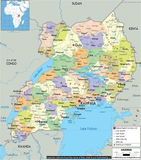 Administrative Map of Uganda .